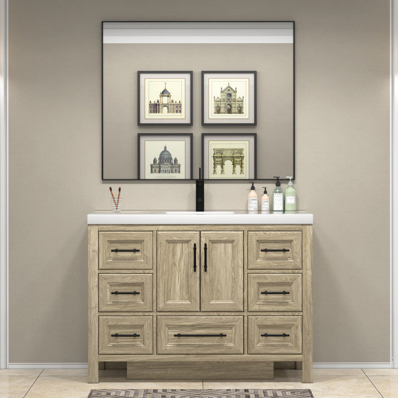 VIV 48" Freestanding Bathroom Vanity with Reinforced Acrylic Integrated Sink Top