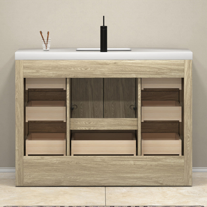 VIV 48" Freestanding Bathroom Vanity with Reinforced Acrylic Integrated Sink Top