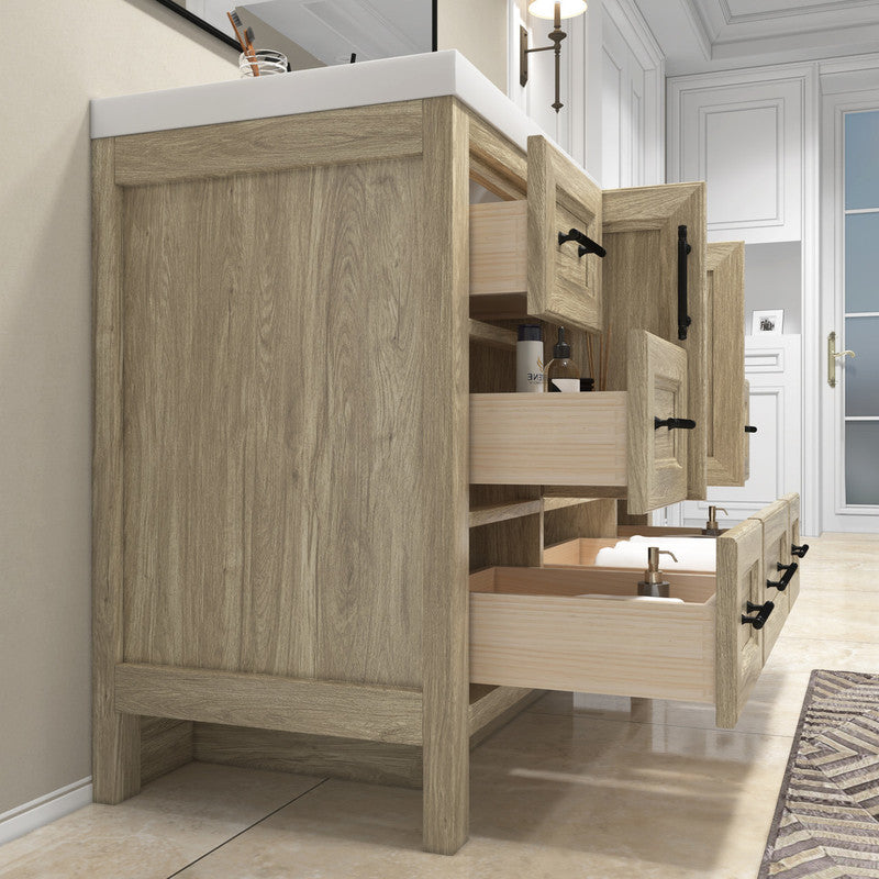 VIV 48" Freestanding Bathroom Vanity with Reinforced Acrylic Integrated Sink Top