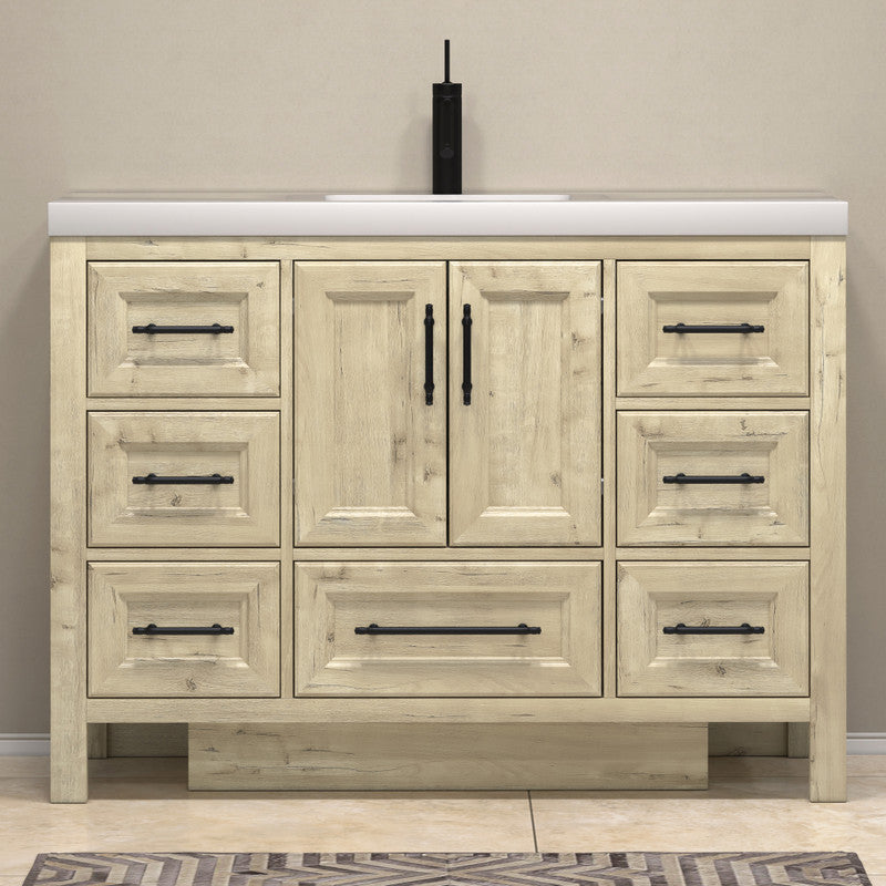 VIV 48" Freestanding Bathroom Vanity with Reinforced Acrylic Integrated Sink Top