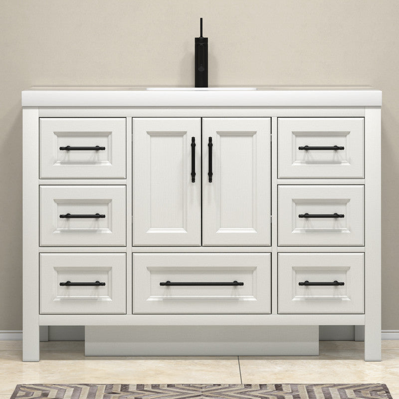 VIV 48" Freestanding Bathroom Vanity with Reinforced Acrylic Integrated Sink Top