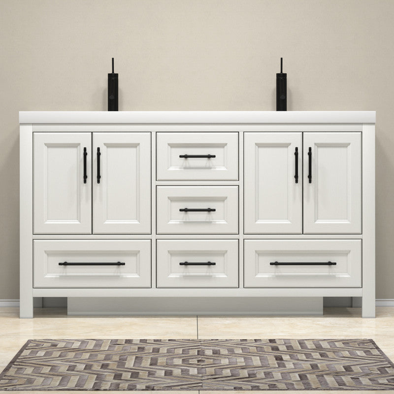VIV 60" Freestanding Bathroom Vanity with Reinforced Acrylic Integrated Sink Top