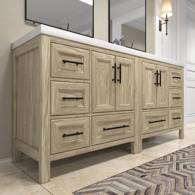 VIV 72" Freestanding Bathroom Vanity with Reinforced Acrylic Integrated Sink Top