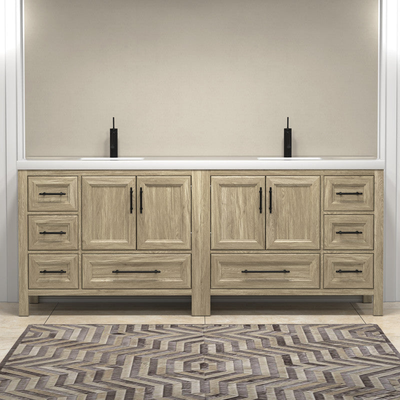 VIV 84" Freestanding Bathroom Vanity with Reinforced Acrylic Integrated Sink Top