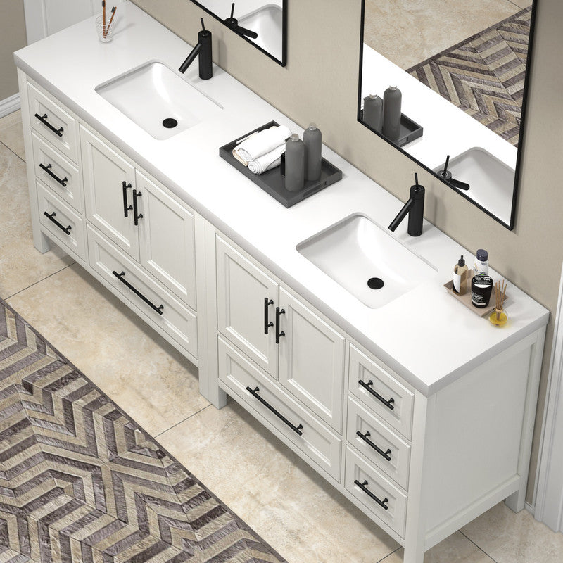 VIV 84" Freestanding Bathroom Vanity with Reinforced Acrylic Integrated Sink Top