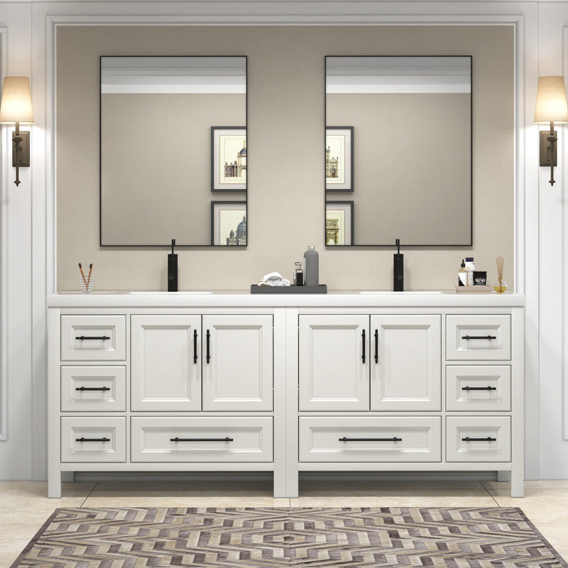 VIV 84" Freestanding Bathroom Vanity with Reinforced Acrylic Integrated Sink Top