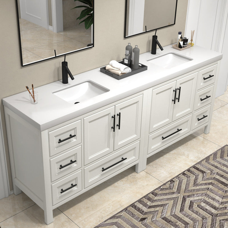 VIV 84" Freestanding Bathroom Vanity with Reinforced Acrylic Integrated Sink Top