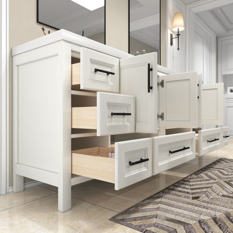 VIV 84" Freestanding Bathroom Vanity with Reinforced Acrylic Integrated Sink Top