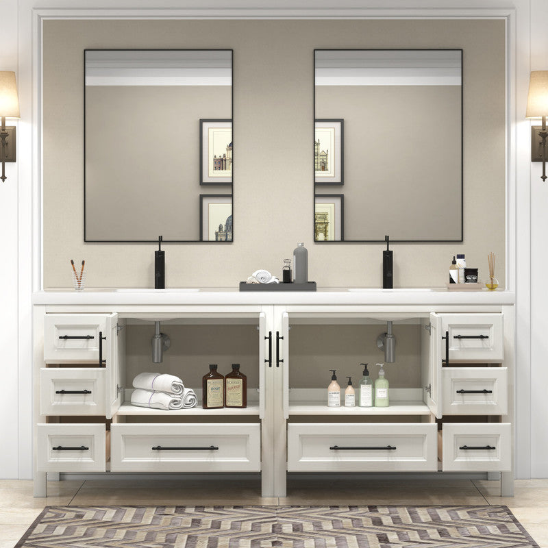 VIV 84" Freestanding Bathroom Vanity with Reinforced Acrylic Integrated Sink Top
