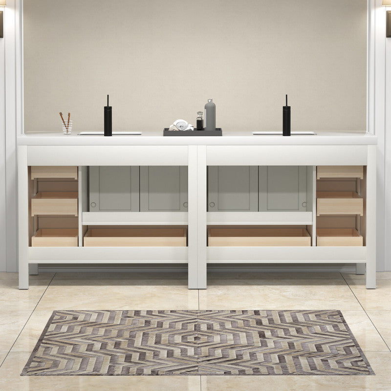 VIV 84" Freestanding Bathroom Vanity with Reinforced Acrylic Integrated Sink Top