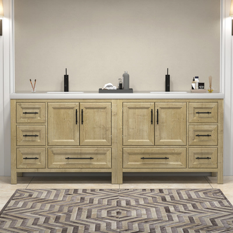 VIV 84" Freestanding Bathroom Vanity with Reinforced Acrylic Integrated Sink Top