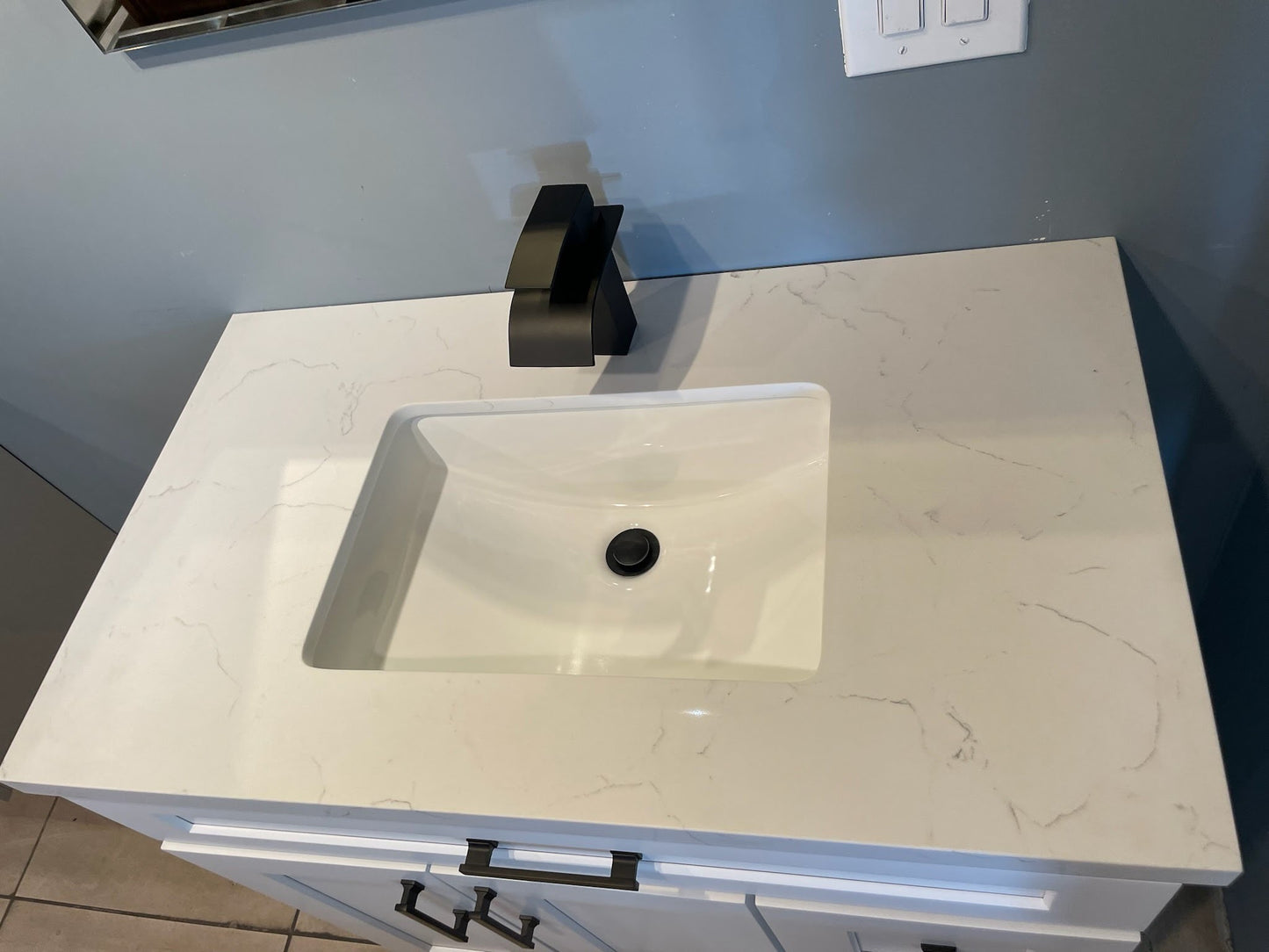 Carrara White Quartz Vanity Top