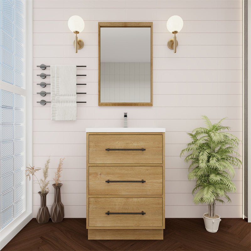 Victoria 24" Freestanding Bathroom Vanity with Reinforced Acrylic Integrated Sink Top