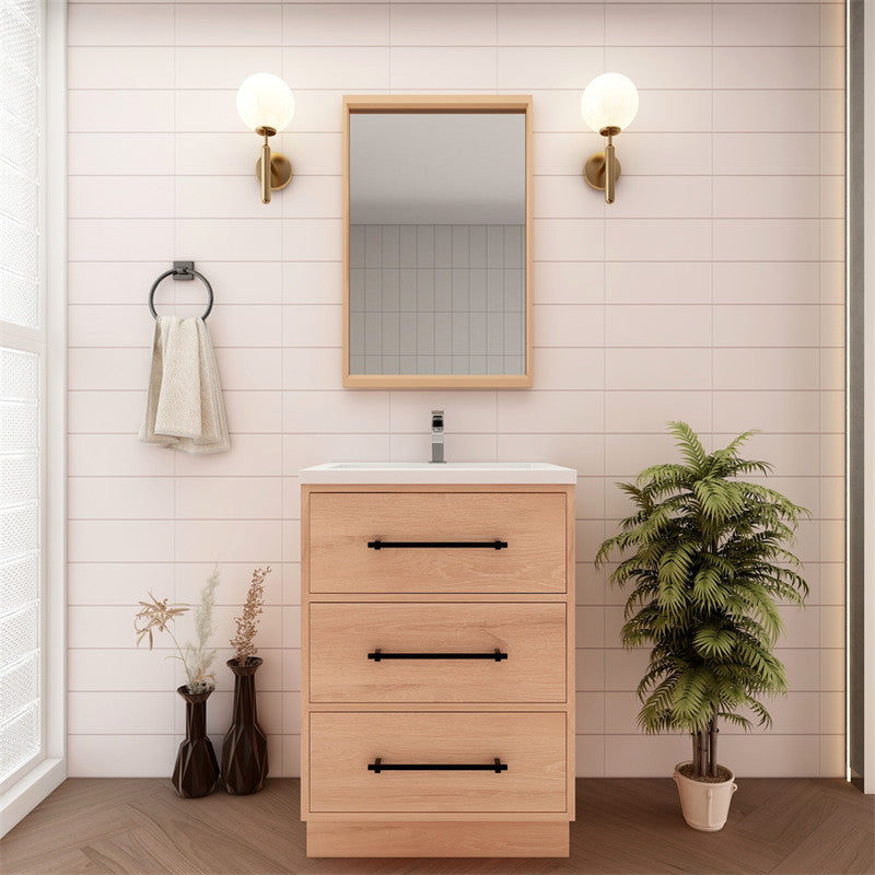 Victoria 24" Freestanding Bathroom Vanity with Reinforced Acrylic Integrated Sink Top