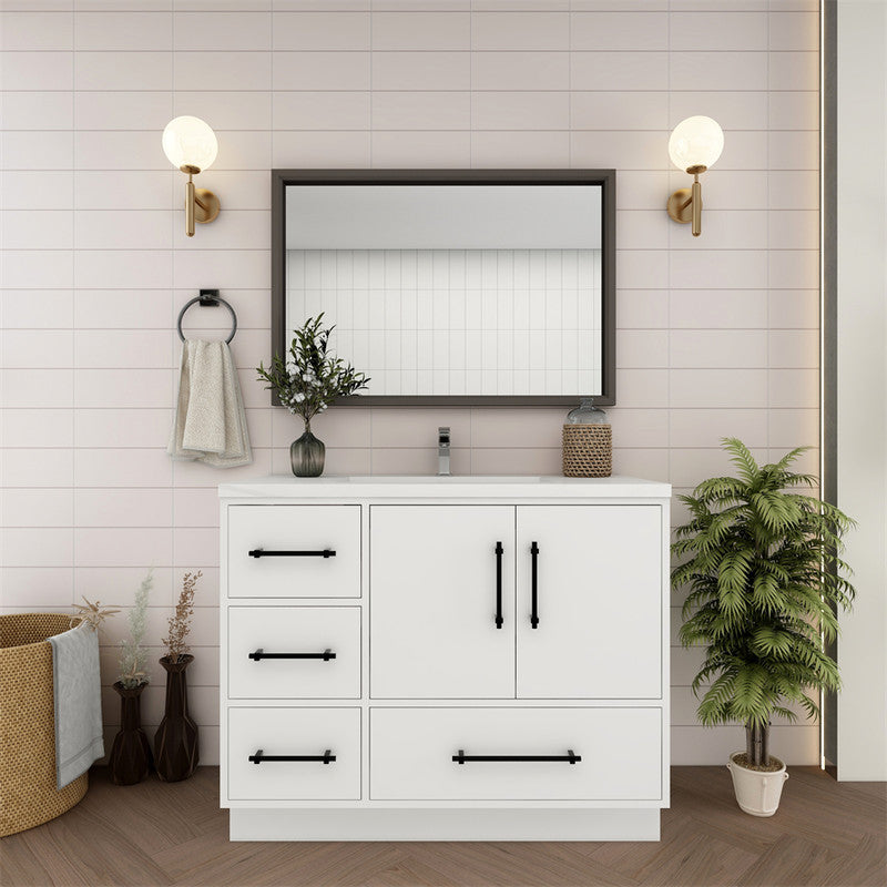 Victoria 42" Freestanding Bathroom Vanity with Reinforced Acrylic Integrated Sink Top