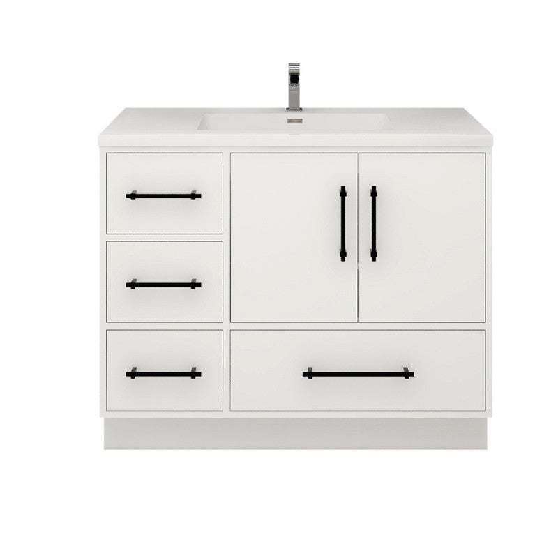 Victoria 42" Freestanding Bathroom Vanity with Reinforced Acrylic Integrated Sink Top