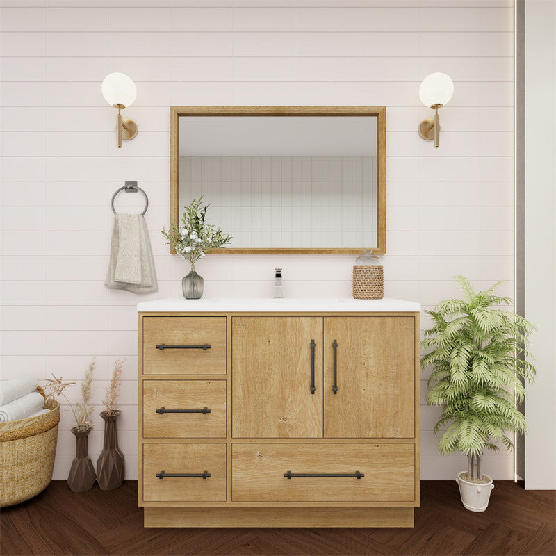 Victoria 42" Freestanding Bathroom Vanity with Reinforced Acrylic Integrated Sink Top