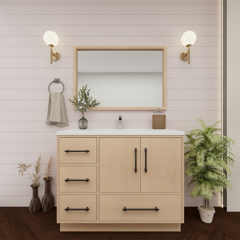 Victoria 42" Freestanding Bathroom Vanity with Reinforced Acrylic Integrated Sink Top