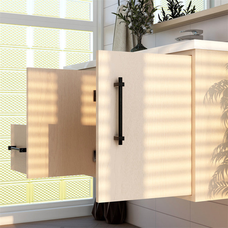 Victoria 42" Wall Mounted Bathroom Vanity with Reinforced Acrylic Integrated Sink Top