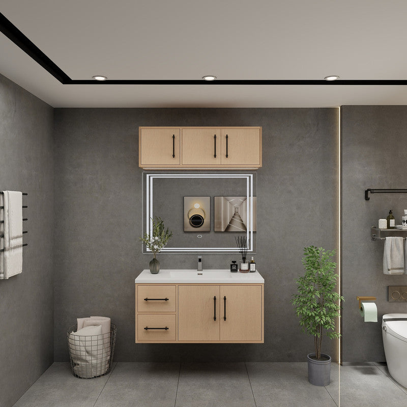Victoria 42" Wall Mounted Bathroom Vanity with Reinforced Acrylic Integrated Sink Top