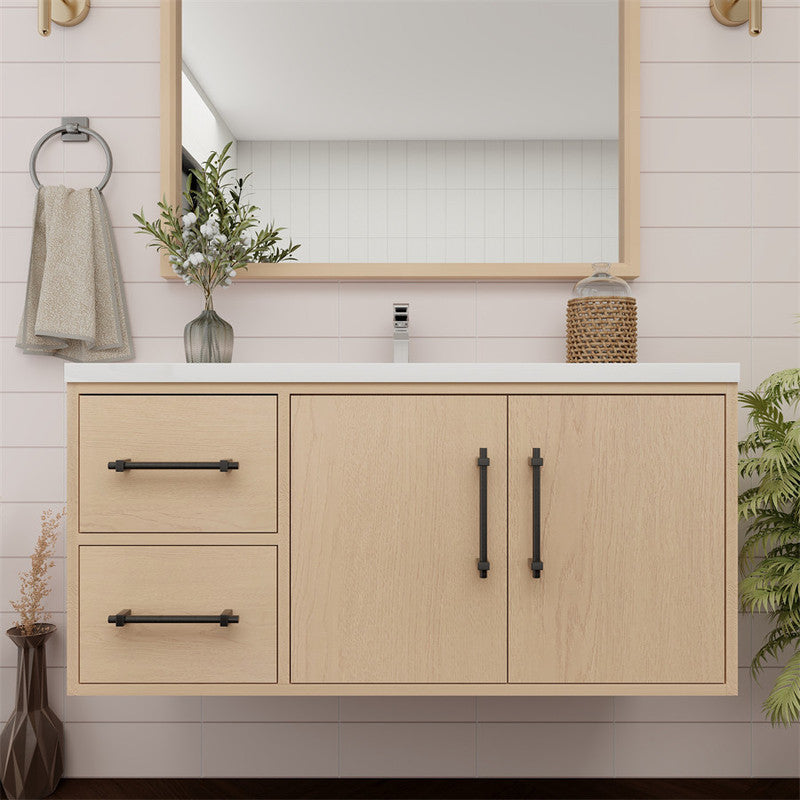 Victoria 42" Wall Mounted Bathroom Vanity with Reinforced Acrylic Integrated Sink Top