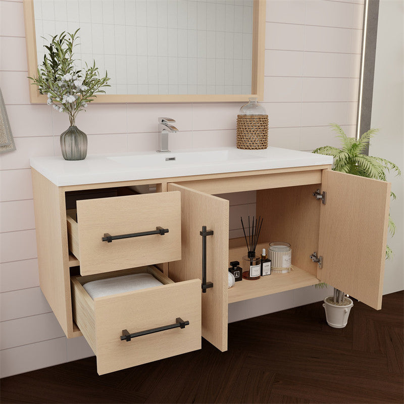 Victoria 42" Wall Mounted Bathroom Vanity with Reinforced Acrylic Integrated Sink Top