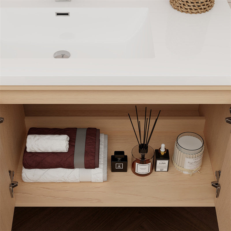 Victoria 42" Wall Mounted Bathroom Vanity with Reinforced Acrylic Integrated Sink Top