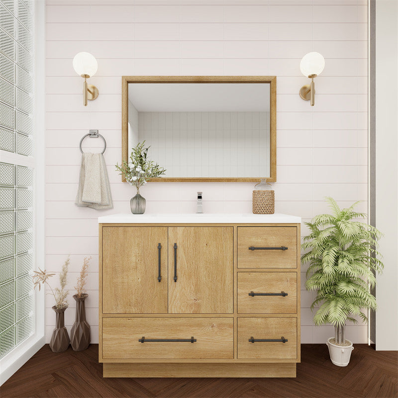 Victoria 42" Freestanding Bathroom Vanity with Reinforced Acrylic Integrated Sink Top
