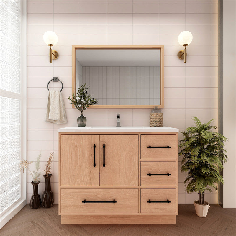 Victoria 42" Freestanding Bathroom Vanity with Reinforced Acrylic Integrated Sink Top