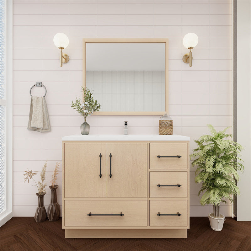 Victoria 42" Freestanding Bathroom Vanity with Reinforced Acrylic Integrated Sink Top