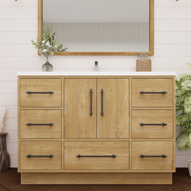 Victoria 48" Freestanding Bathroom Vanity with Reinforced Acrylic Integrated Sink Top