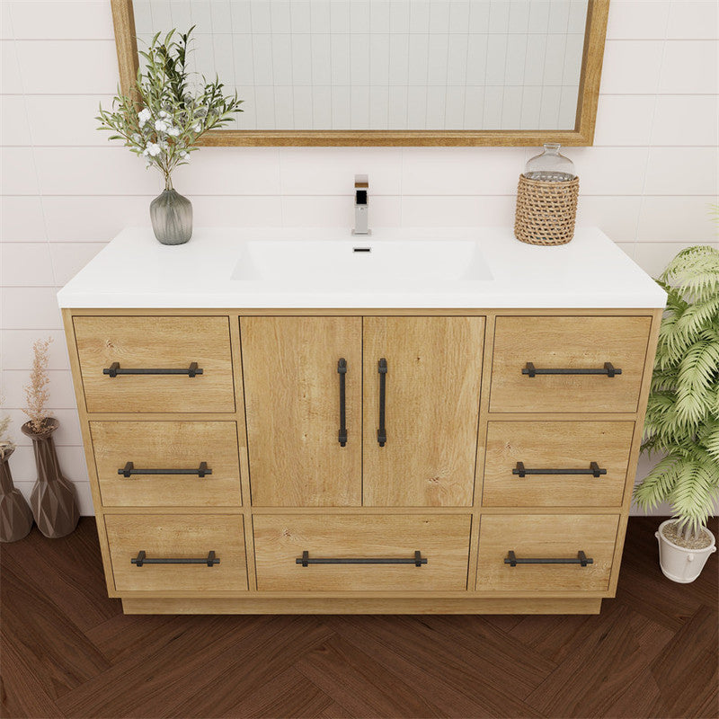 Victoria 48" Freestanding Bathroom Vanity with Reinforced Acrylic Integrated Sink Top