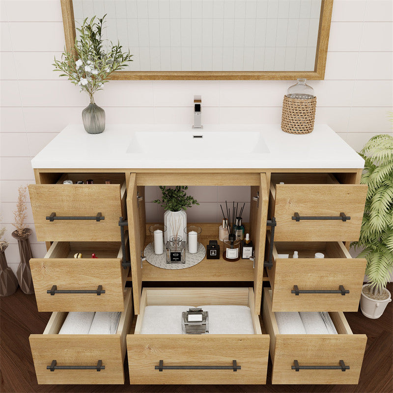 Victoria 48" Freestanding Bathroom Vanity with Reinforced Acrylic Integrated Sink Top