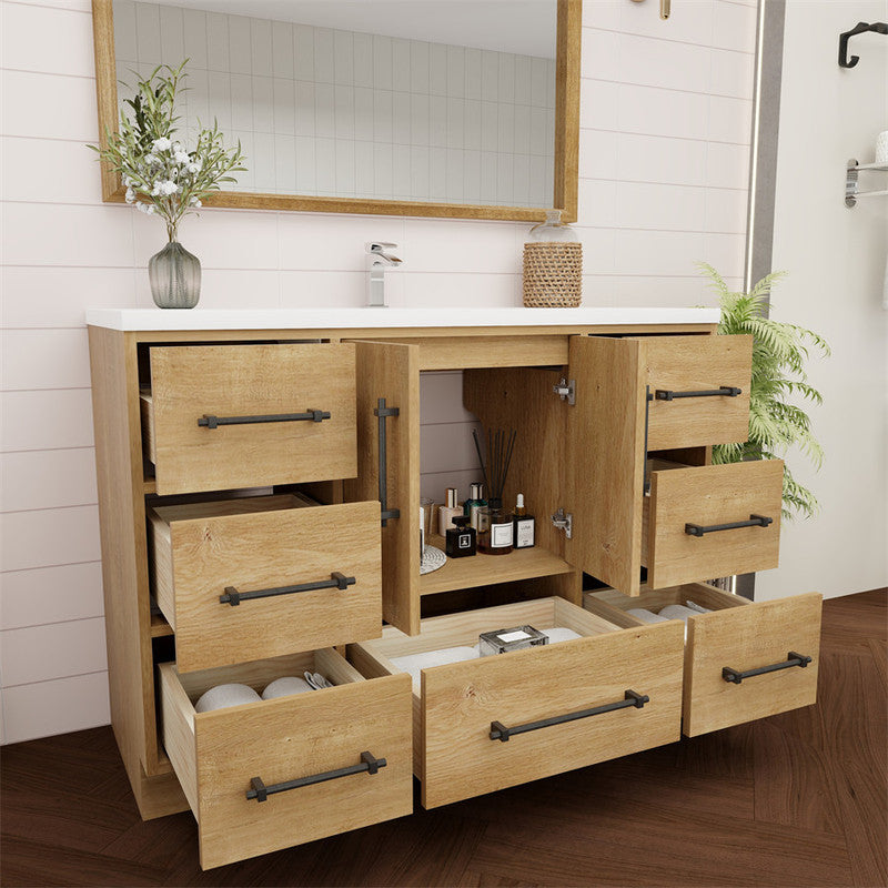 Victoria 48" Freestanding Bathroom Vanity with Reinforced Acrylic Integrated Sink Top