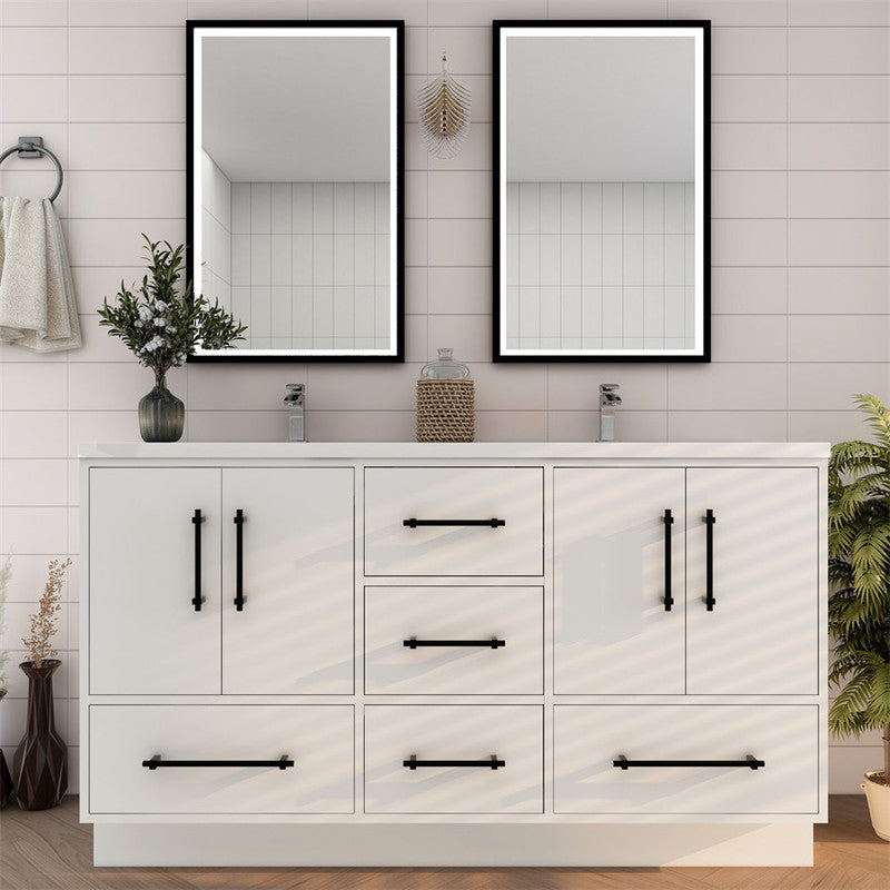 Victoria 60" Freestanding Bathroom Vanity with Reinforced Acrylic Integrated Sink Top