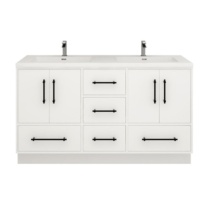 Victoria 60" Freestanding Bathroom Vanity with Reinforced Acrylic Integrated Sink Top