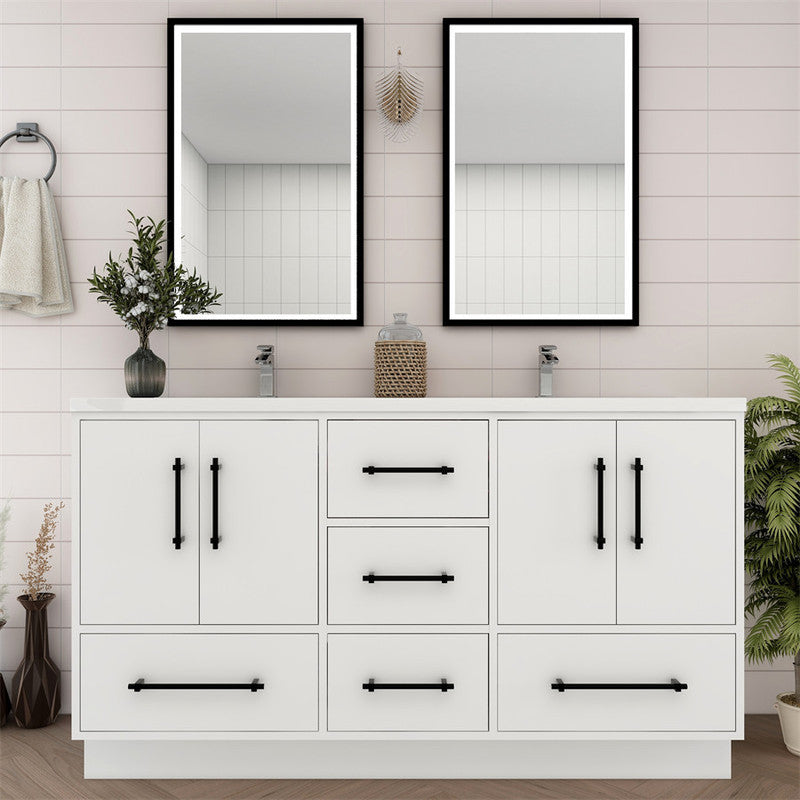 Victoria 60" Freestanding Bathroom Vanity with Reinforced Acrylic Integrated Sink Top