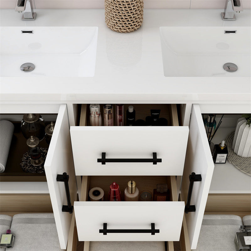Victoria 60" Freestanding Bathroom Vanity with Reinforced Acrylic Integrated Sink Top