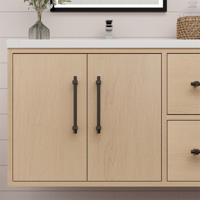 Victoria 60" Wall Mounted Bathroom Vanity with Reinforced Acrylic Integrated Sink Top