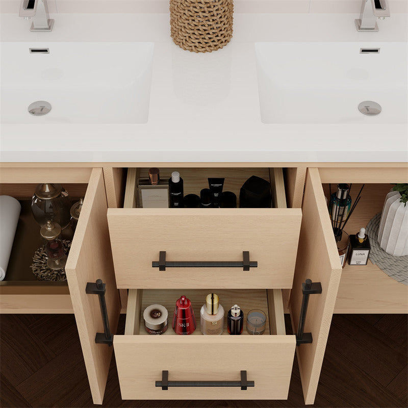 Victoria 60" Wall Mounted Bathroom Vanity with Reinforced Acrylic Integrated Sink Top