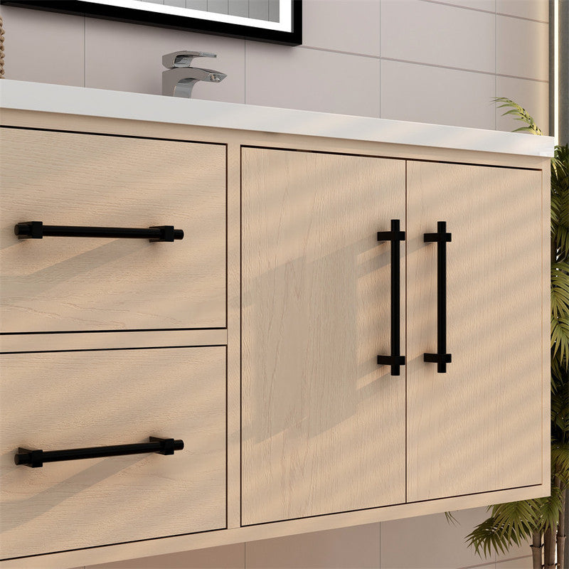 Victoria 60" Wall Mounted Bathroom Vanity with Reinforced Acrylic Integrated Sink Top