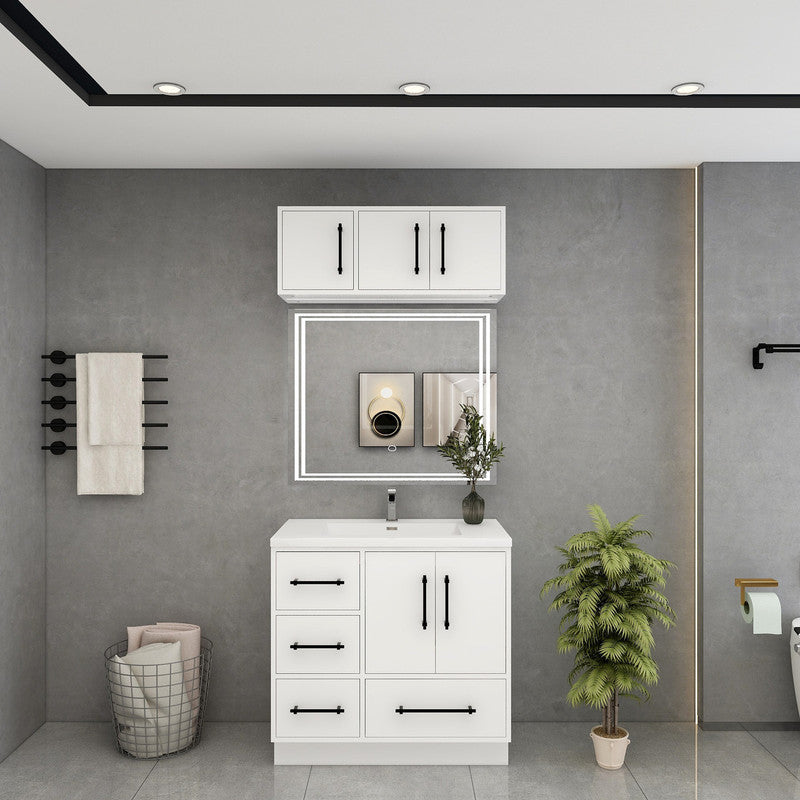 Victoria 36" Freestanding Bathroom Vanity with Reinforced Acrylic Integrated Sink Top