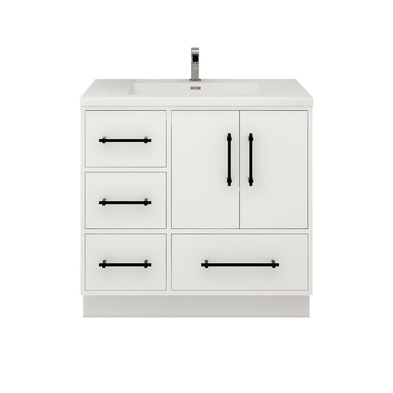 Victoria 36" Freestanding Bathroom Vanity with Reinforced Acrylic Integrated Sink Top