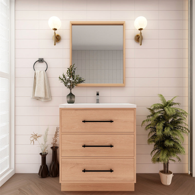 Victoria 30" Freestanding Bathroom Vanity with Reinforced Acrylic Integrated Sink Top
