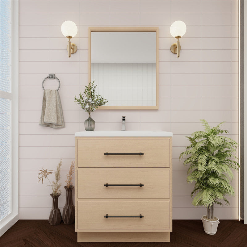 Victoria 30" Freestanding Bathroom Vanity with Reinforced Acrylic Integrated Sink Top