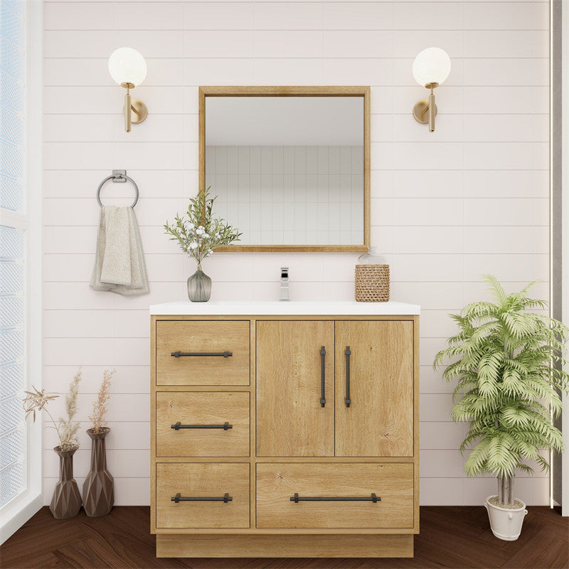Victoria 36" Freestanding Bathroom Vanity with Reinforced Acrylic Integrated Sink Top