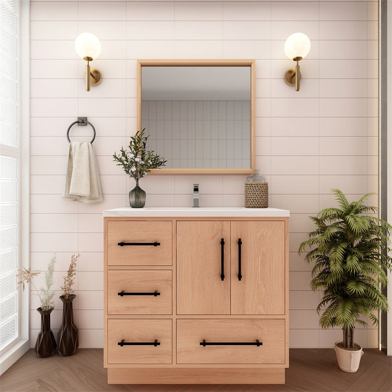 Victoria 36" Freestanding Bathroom Vanity with Reinforced Acrylic Integrated Sink Top