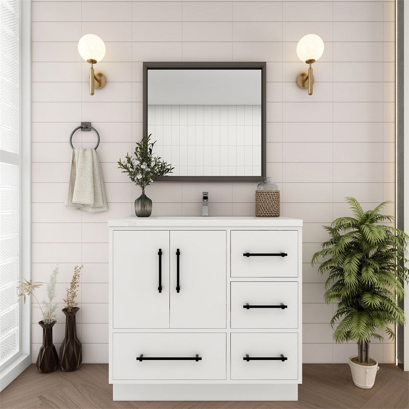 Victoria 36" Freestanding Bathroom Vanity with Reinforced Acrylic Integrated Sink Top
