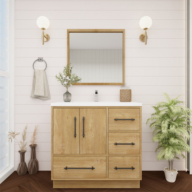 Victoria 36" Freestanding Bathroom Vanity with Reinforced Acrylic Integrated Sink Top