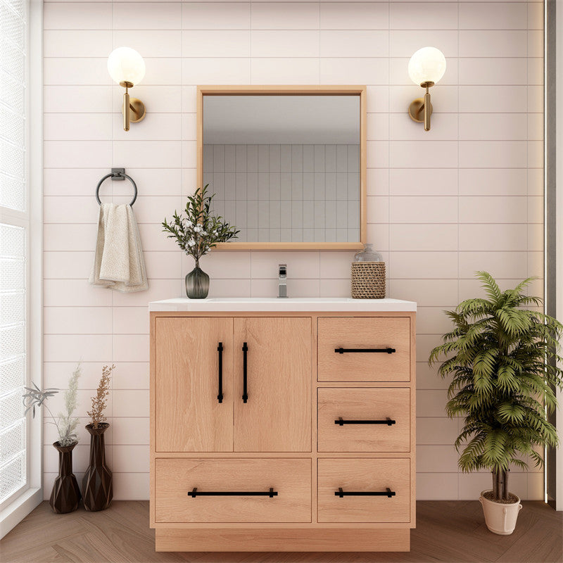 Victoria 36" Freestanding Bathroom Vanity with Reinforced Acrylic Integrated Sink Top